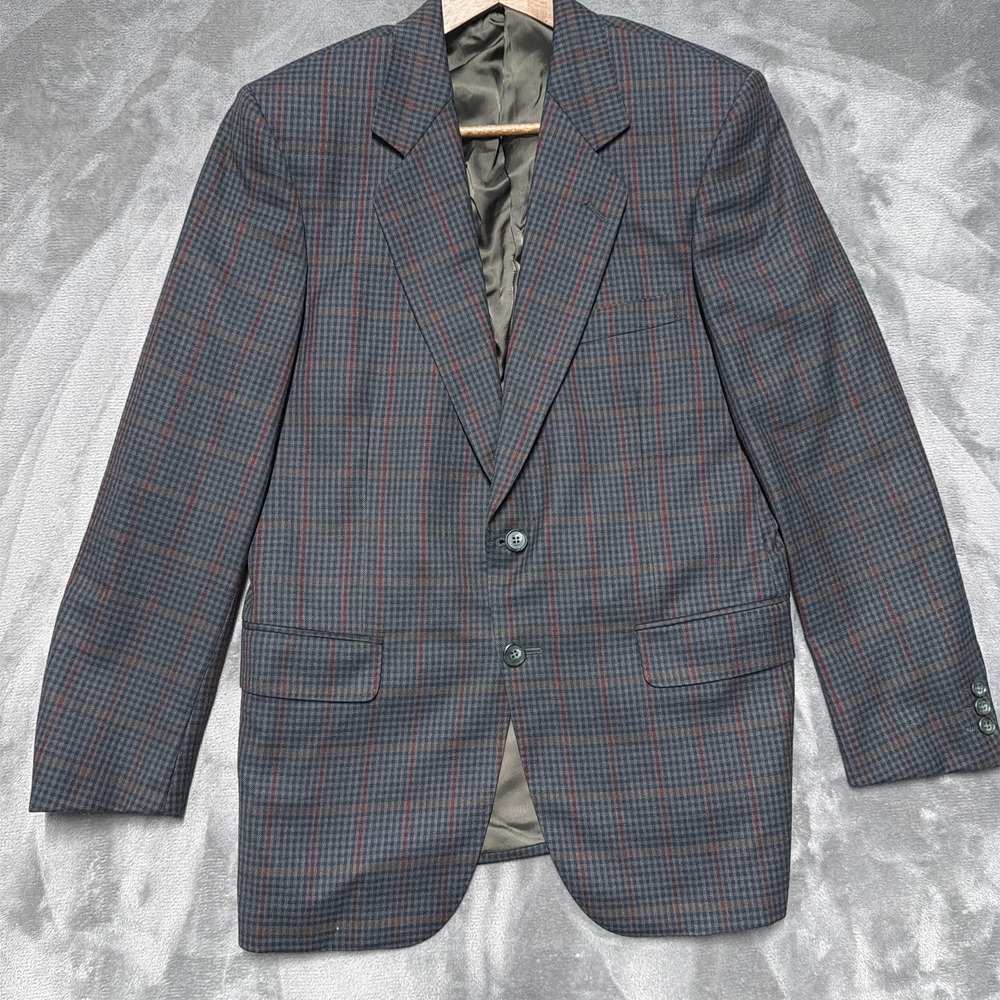 Gieves & Hawkes Sport Coat Mens 38 Plaid Wool Blazer‎ Jacket Saville Row